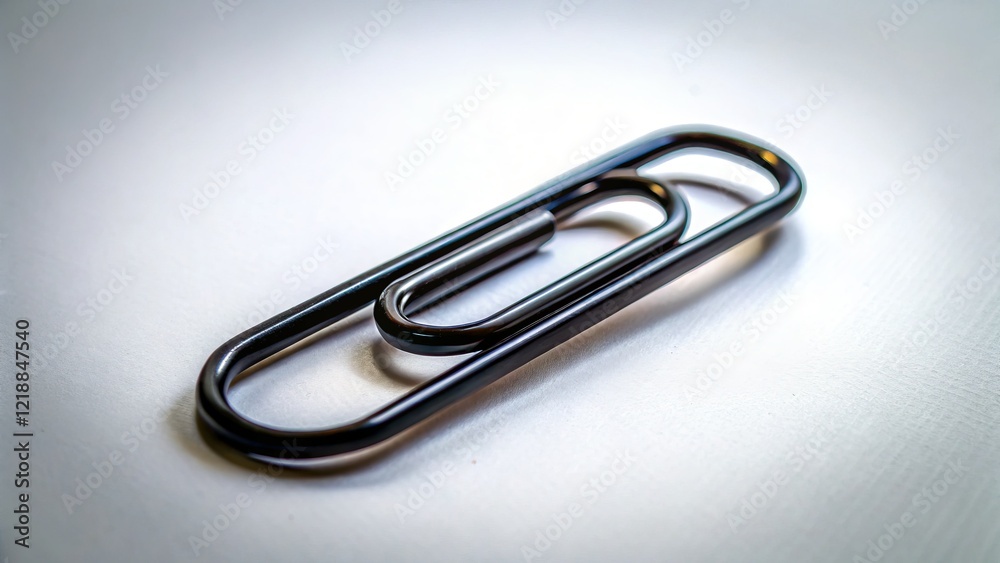 Black Paperclip: Transparency, Simplicity, and Office Organization - Stock Photo Black Paperclip: Transparency, Simplicity, and Office Organization - Stock Photo