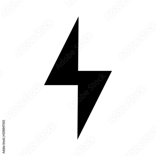 Thunder icon solid flash electric Charge, Bolt, simple Design, Isolate background