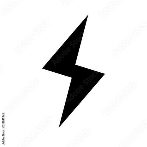 Thunder icon solid flash electric Charge, Bolt, simple Design, Isolate background