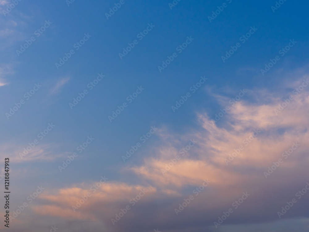 冬の夕暮れの空と雲02