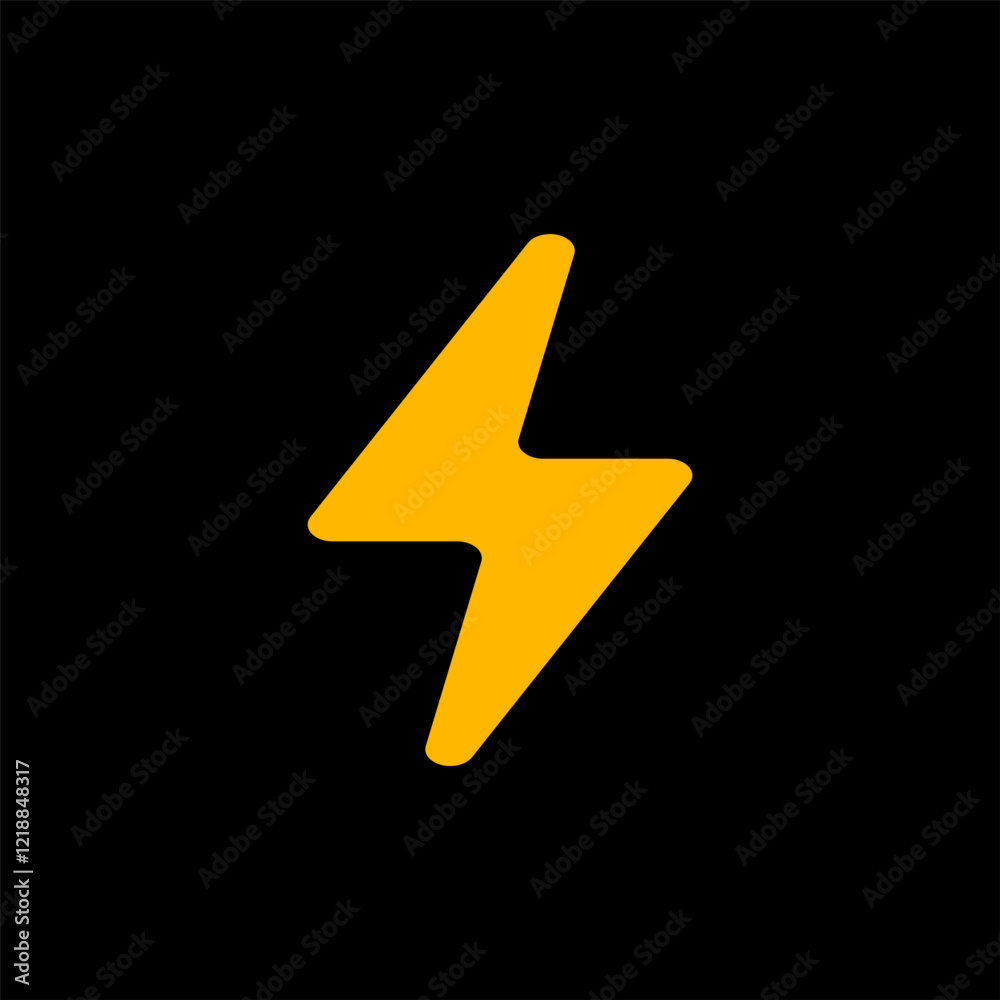 Thunder icon flat flash electric Charge, Bolt, simple Design, Isolate background Thunder icon flat flash electric Charge, Bolt, simple Design, Isolate background