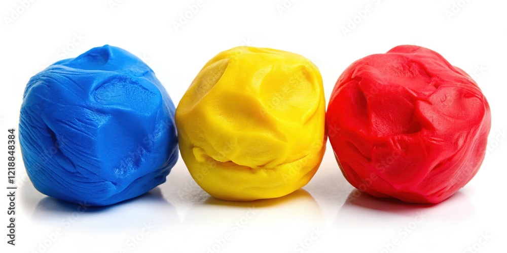 Colorful Plasticine Clay on White Background - Rule of Thirds Composition Stock Photo Colorful Plasticine Clay on White Background - Rule of Thirds Composition Stock Photo