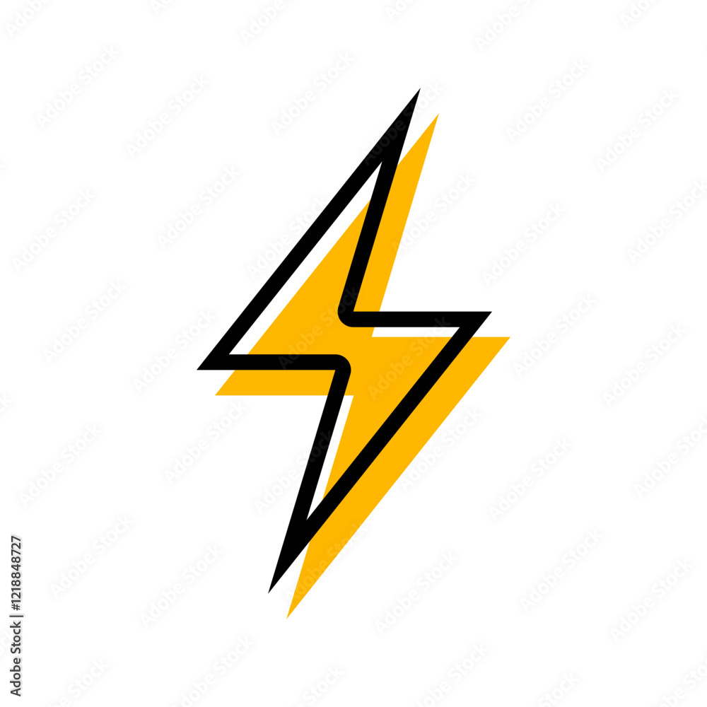 Thunder icon flash electric Charge, Bolt, simple Design, Isolate background Thunder icon flash electric Charge, Bolt, simple Design, Isolate background