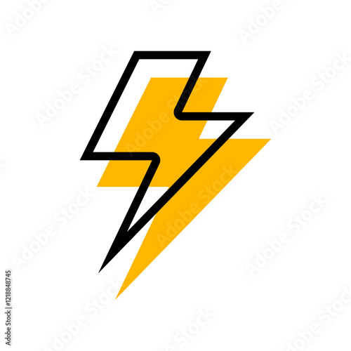Thunder icon flash electric Charge, Bolt, simple Design, Isolate background