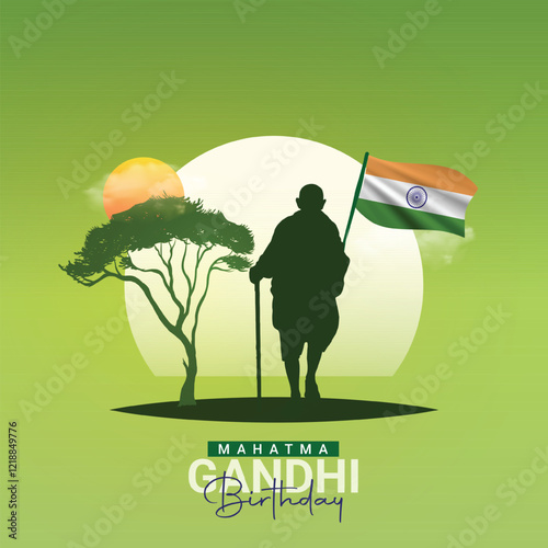 Gandhi Jayanti. Gandhi Jayanti creative design for social media ads photo