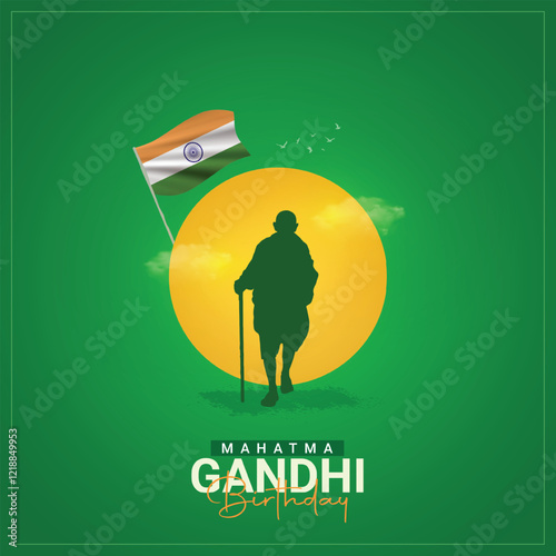 Gandhi Jayanti. Gandhi Jayanti creative design for social media ads
