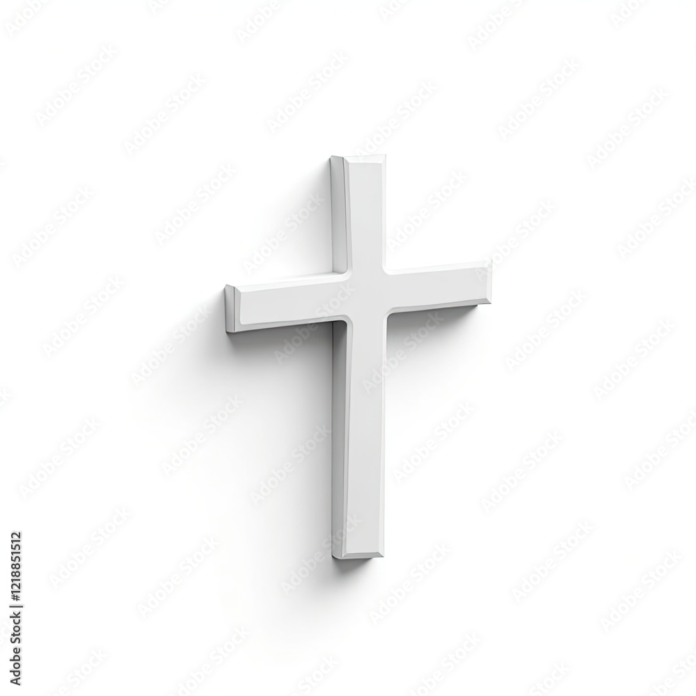 An isometric depiction of a cross symbol icon An isometric depiction of a cross symbol icon