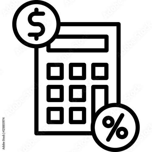 Tax Calculator line icon