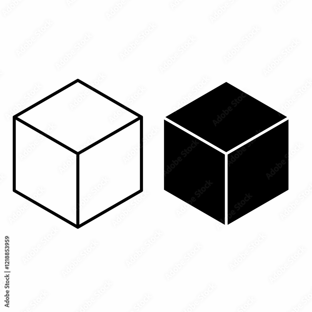 Minimalist cube vector set with outline and solid black designs. Ideal for geometric designs, 3D concepts, and abstract illustrations in creative projects Minimalist cube vector set with outline and solid black designs. Ideal for geometric designs, 3D concepts, and abstract illustrations in creative projects