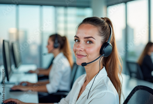 Obraz na płótnie Operatrici e operatori call center