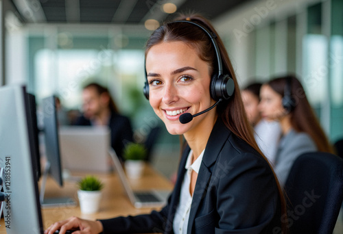 Obraz na płótnie Operatrici e operatori call center