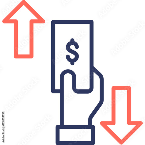 Money Management line color icon