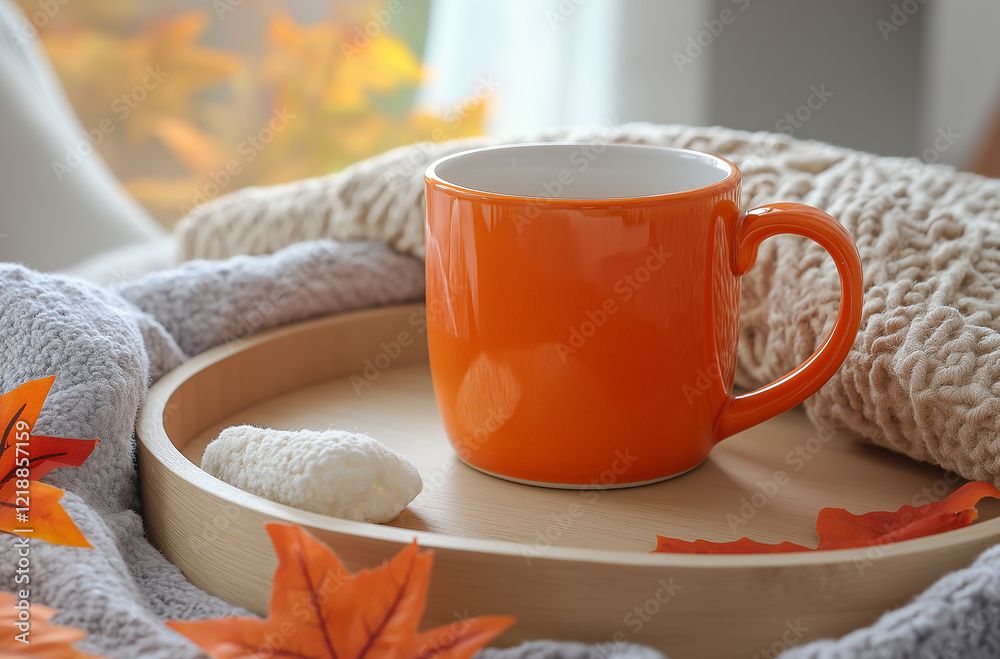 Cup of aromatic coffee on table in room Cup of aromatic coffee on table in room