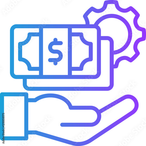 Payroll Management line gradient icon