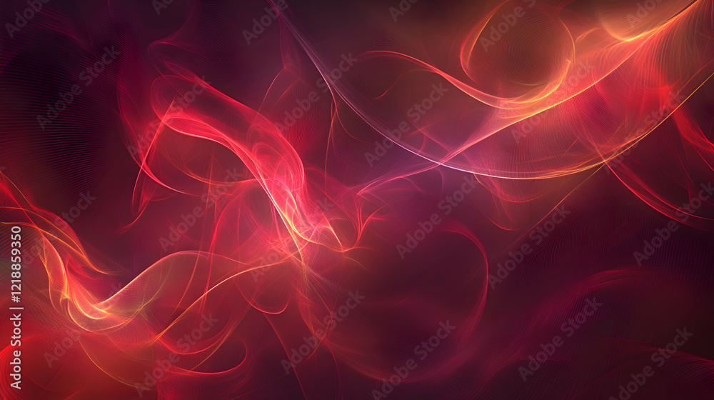 Fototapeta premium A glowing abstract background with swirling red and pink hearts