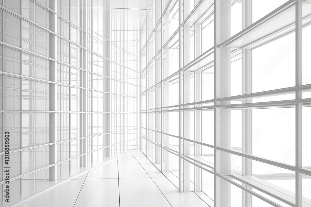 Obraz premium Floating interconnected wireframe grids