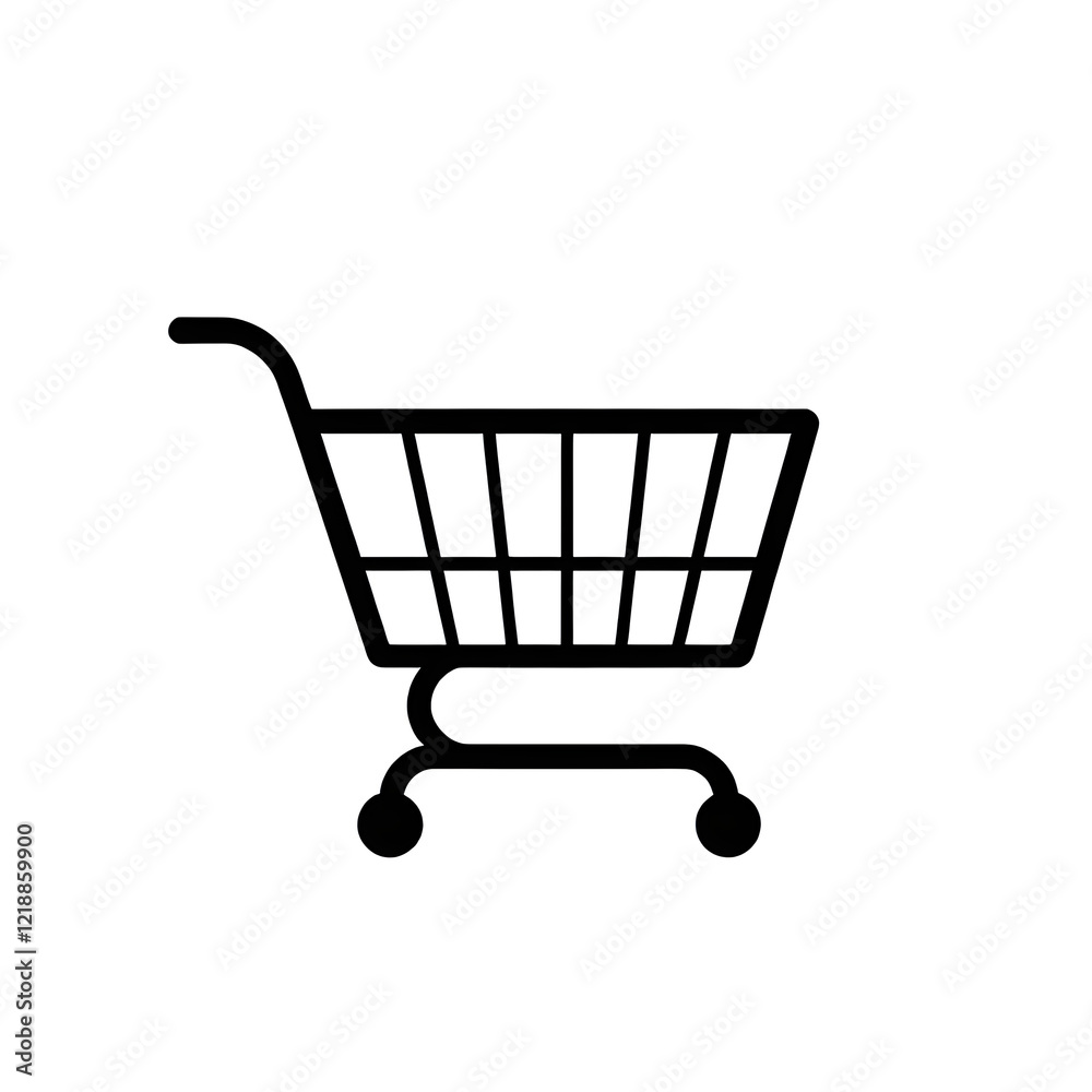 Shopping cart for ecommerce illustration icon, black silhouette vector Shopping cart for ecommerce illustration icon, black silhouette vector