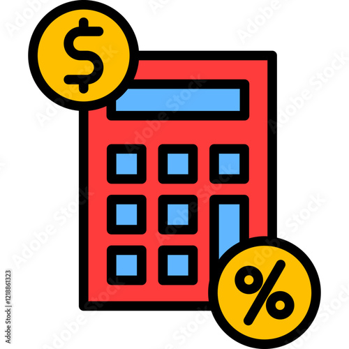 Tax Calculator lineal color icon