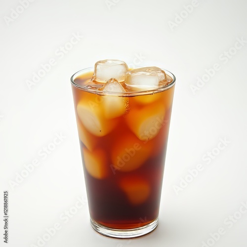 Wallpaper Mural Iced Coffee Glass Closeup - Refreshing Cold Brew Torontodigital.ca