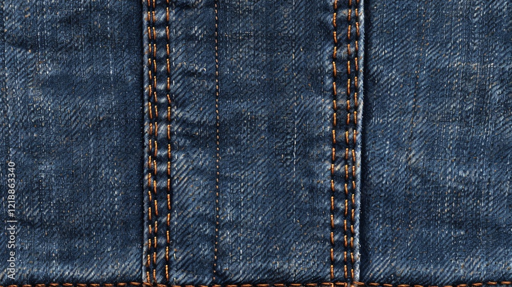 Close-up of denim fabric showing the weave and stitching. Close-up of denim fabric showing the weave and stitching.