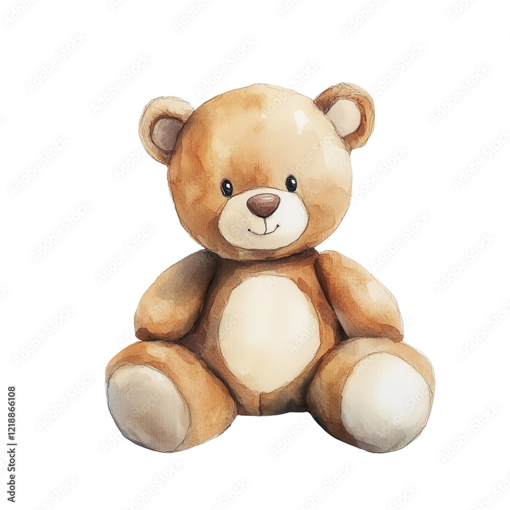 Obraz premium Adorable teddy bear plush toy, perfect for children's rooms and gifts., isolated on a transparent background.