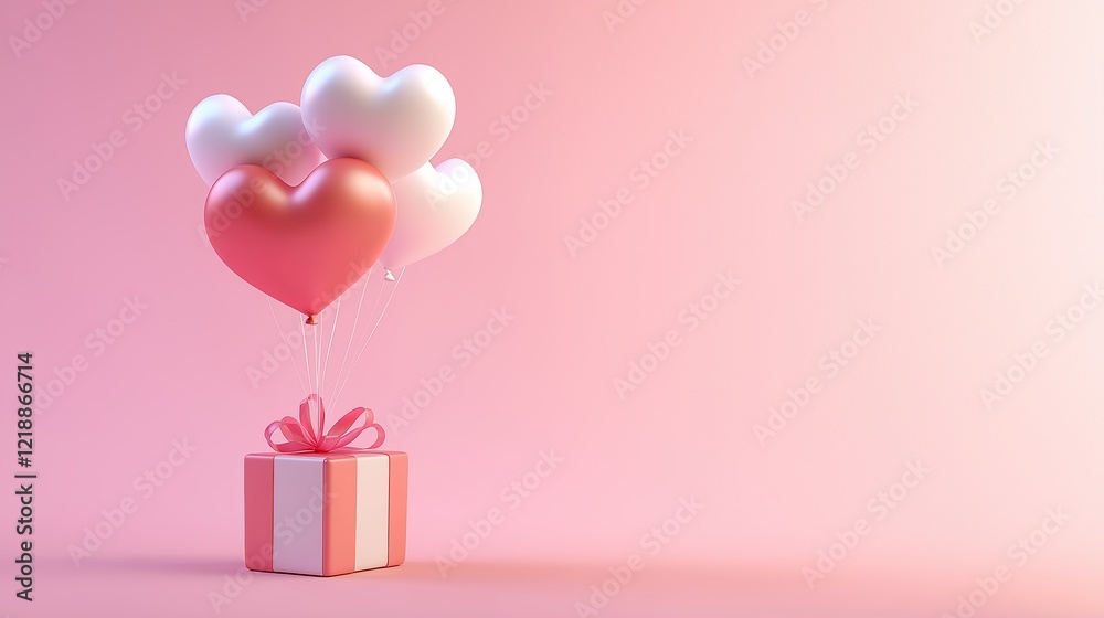 pink and red air balloons in the shape of a heart on a pink background. Concept Valentine's Day, Wedding Decoration. Foil balls. Flat lay, top view pink and red air balloons in the shape of a heart on a pink background. Concept Valentine's Day, Wedding Decoration. Foil balls. Flat lay, top view
