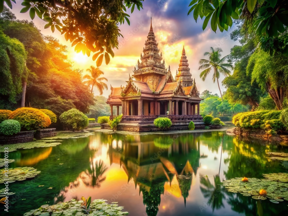 Cambodian Temple Reflection - Bokeh Beauty Cambodian Temple Reflection - Bokeh Beauty