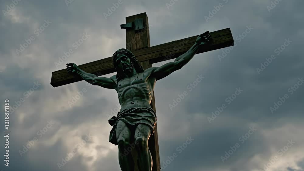 Crucifix Under Cloudy Sky Symbolizing Good Friday Crucifix Under Cloudy Sky Symbolizing Good Friday