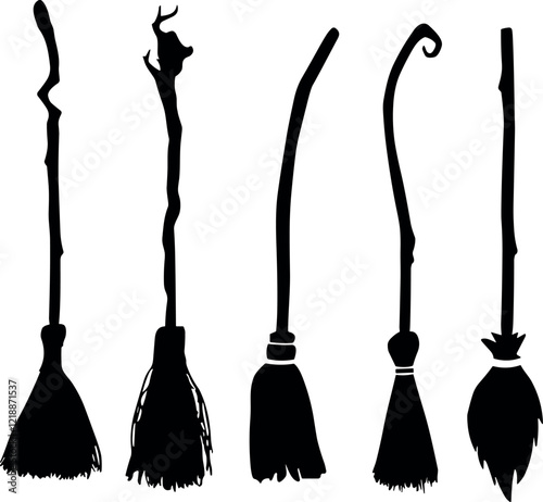 witch's broom pack design art vector