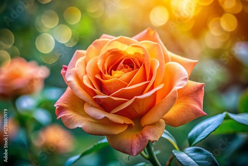 Close-up Orange Rose in Garden - Candid Photography AI Art