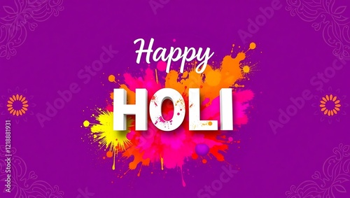 happy holi festival background design with abir, pichkari, color splash.