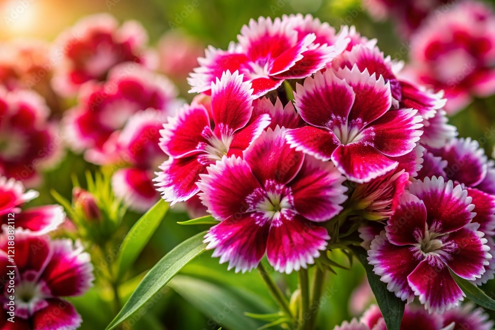 Obraz premium Close-up Sweet William Flowers - Red Pink White Bouquet