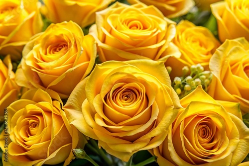 Close Up Yellow Roses Bouquet Macro Photography