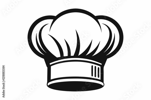 chefs hat line art silhouette vector illustration