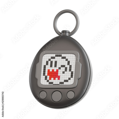 Pixel Art Tamagotchi with Cute Ghost Design