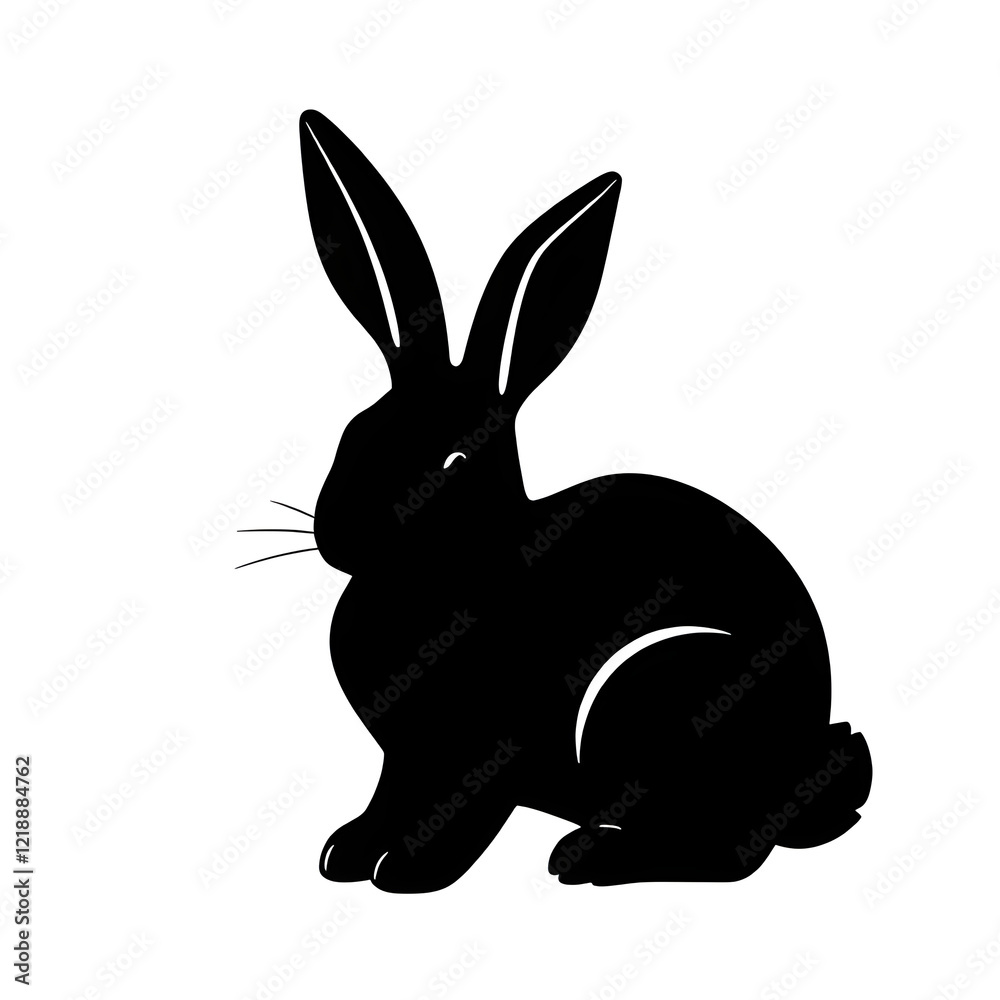 Rabbit illustration icon, black silhouette vector Rabbit illustration icon, black silhouette vector