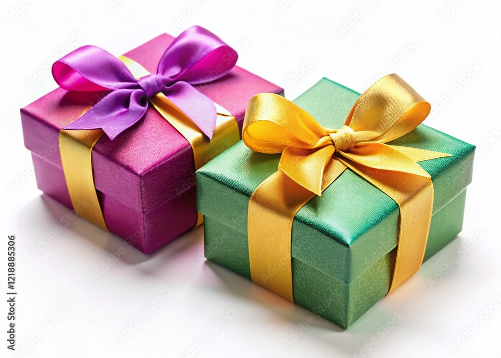 Fototapeta premium Colorful Gift Boxes, Macro Photography