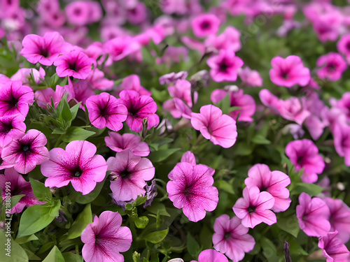 Pink blooms on the spring garden