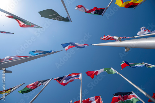 фотографія The Flag Plaza, displays 119 flags from countries with authorized diplomatic missions, including flags of the European Union, the United Nation and the GCC