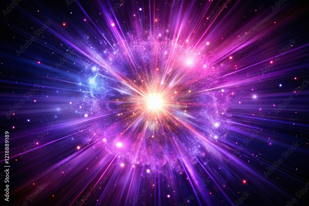 Cosmic Explosion Silhouette Art - Abstract Digital Burst