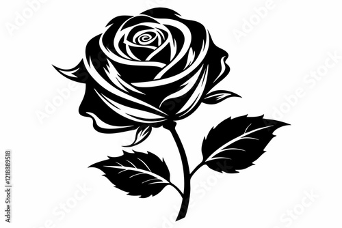 Wallpaper Mural rose line art silhouette vector illustration Torontodigital.ca
