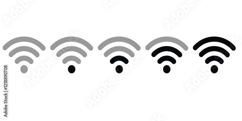 Wifi icons set. Internet icons. Wireless internet symbol. Wifi strength level icon set. Wifi signal strength Vector icon. Wifi signal collection