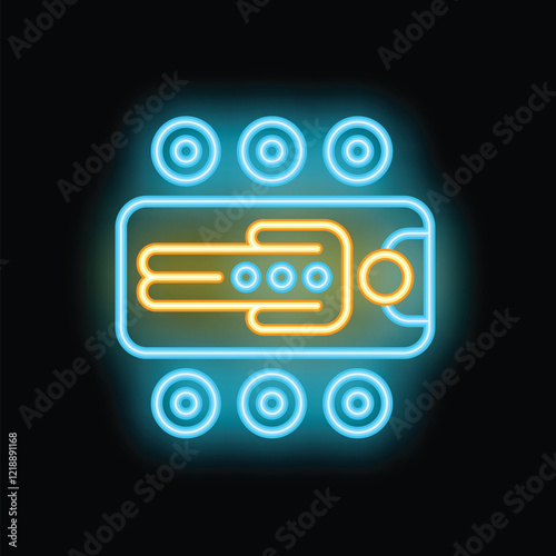 Neon sign of a person lying down on a tanning bed, enjoying a uv session for a perfect tan