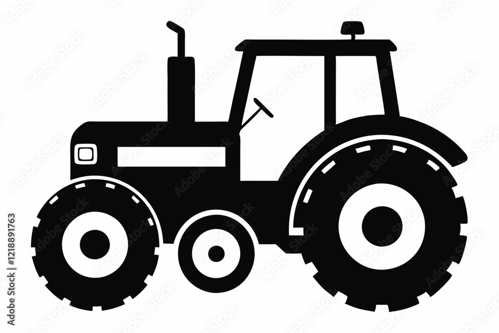 Obraz premium tractor line art silhouette vector illustration