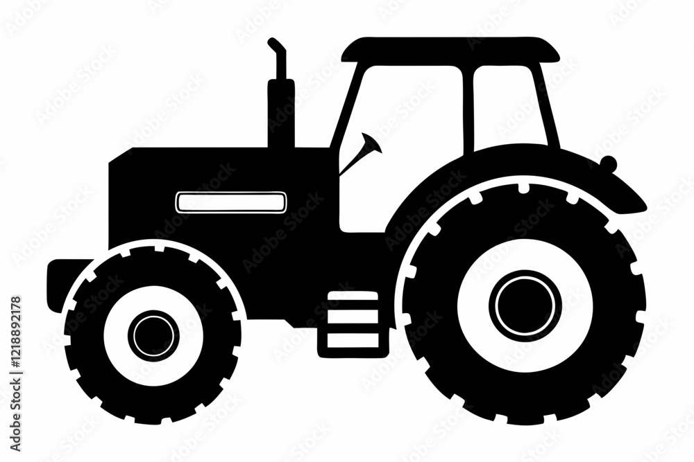 tractor line art silhouette vector illustration tractor line art silhouette vector illustration