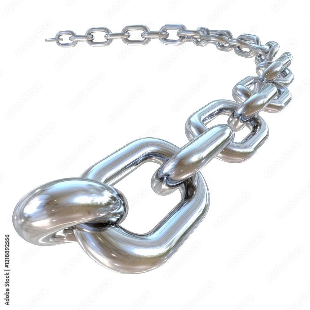 Obraz premium Isolated Long Metallic Chain