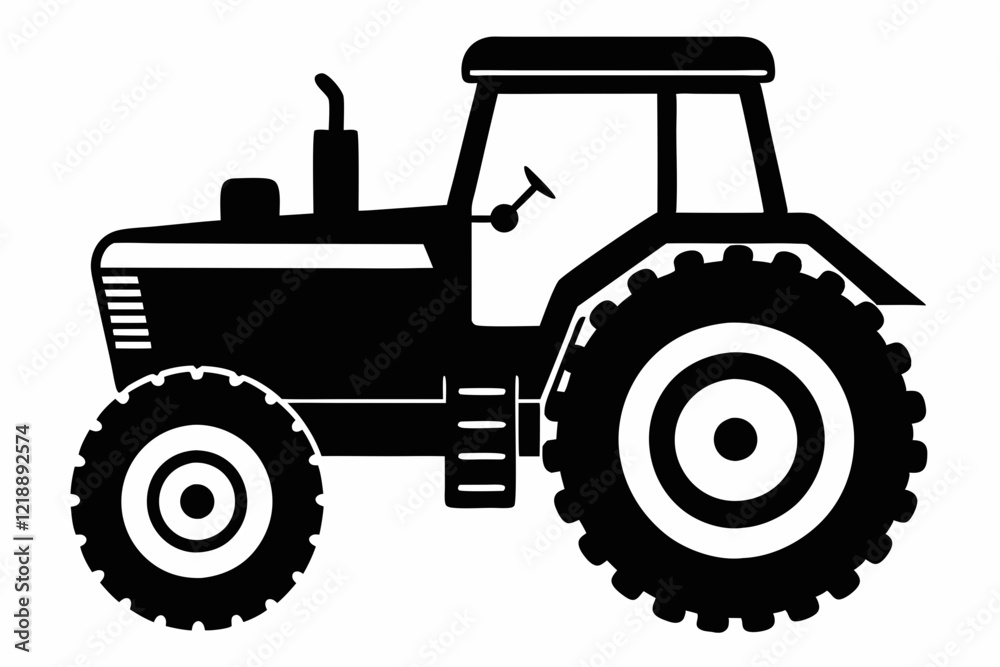 Obraz premium tractor line art silhouette vector illustration