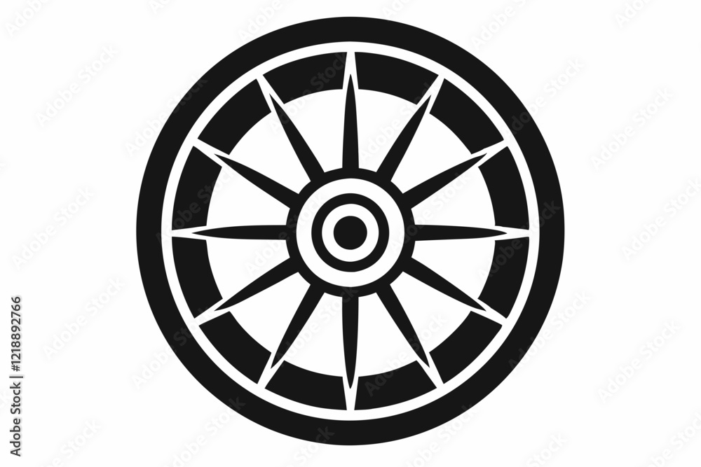 Fototapeta premium wheel line art silhouette vector illustration
