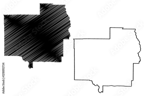 Turner County, Georgia (U.S. county, United States of America, USA, U.S., US) map vector illustration, scribble sketch Turner map