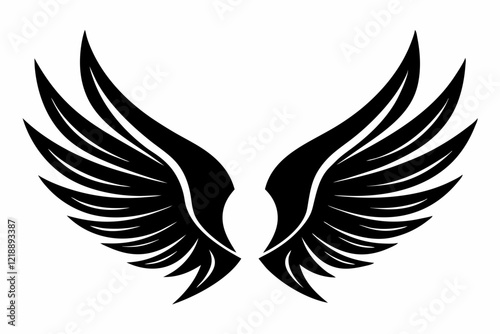 wings line art silhouette vector illustration